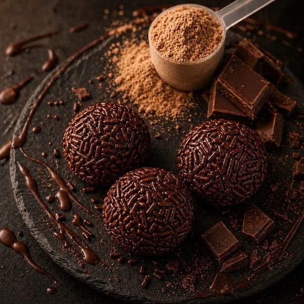 Brigadeiro proteico — receita do Cansei do Shake