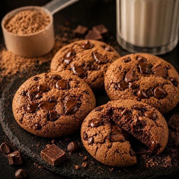 Cookie proteico com gotas de chocolate — receita do Cansei do Shake